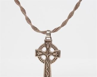 54: James Avery 925 Celtic Cross Pendant, 950 Silver Chain