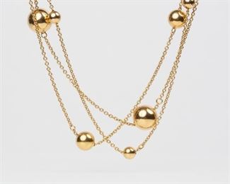 70: 18K Roberto Coin 'Pallini' Station Necklace, 32" Long