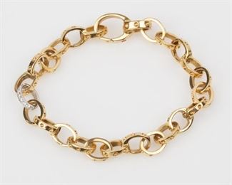 73: 18K Roberto Coin 'Break Away' Pois Moi Diamond Chain