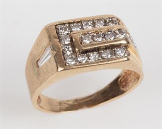 81: 14K Asymmetrical Diamond Ring .63ctw