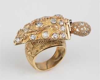 93: 18K Dagger Ring w/ 5.20ctw Diamonds, Rubies & Sapphires