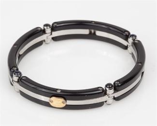 94: Brev. Sauro Men's Diamond Expandable Bracelet, Italy
