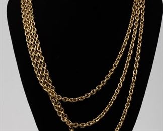 100: 18K Large Three-Strand Necklace Made in Italy, Signed