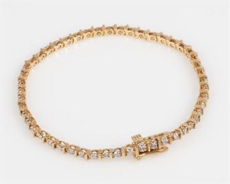 119: 14K Diamond Tennis Bracelet .35ctw