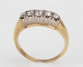 126: 14K Diamond & CZ Anniversary Ring with .32 Diamond ctw