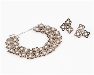 139: Willy Winnaess Norway 925 Guilloche Quatrefoil Set