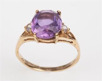 149: 10K Synthetic Purple Spinel Ring, Size 5.75