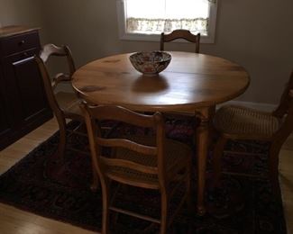 Pine Table with one Leaf $100 Chairs $30 each