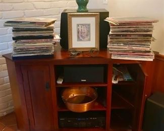 Large Entertainment Cabinet/Albums