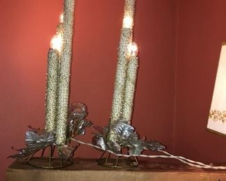 Vintage Christmas candoliers with original box.