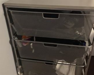 IKEA 3-drawers, mesh/metal