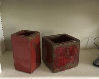 Ceramic red vases