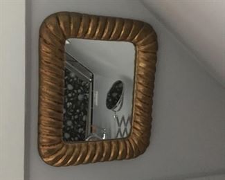 Gold wood framed mirror