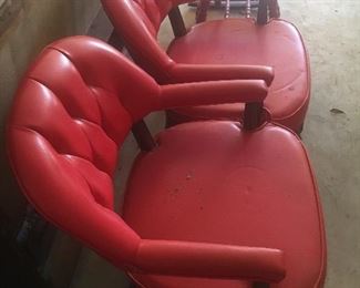 Nice red faux leather chairs