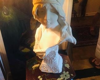Esmerelda  bust on Asian handpainted stand