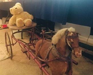 1800's horse pulled toy cart