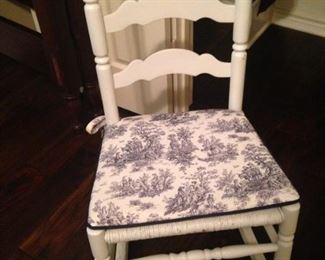 Small rocker with black & white toile cushion