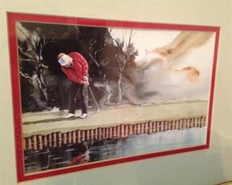 Framed and matted golf art - "Eagle Stroke"