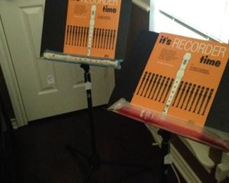 Sheet music stand; recorders