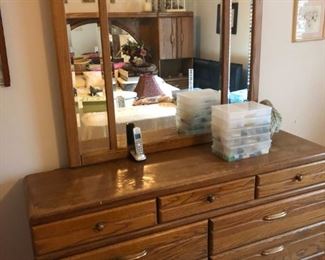 Solid wood Dresser and Mirror