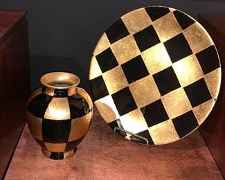 2 vases and large plate