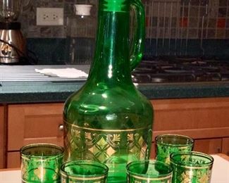 Beautiful, Bohemian  Wine decanter and glasses