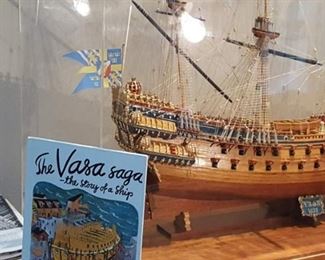 The VASA   under glass.   Hand made ship with history books...beautiful.