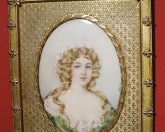 19th. C. Signed Miniature-on-Ivory in a Gilt Frame