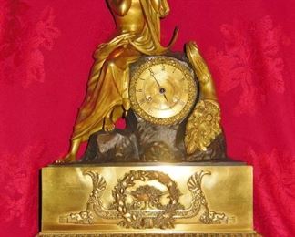 Late 19th. C. French Gilt Bronze Mantel Clock