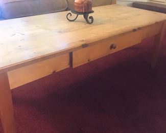 pine coffee table w/drawer