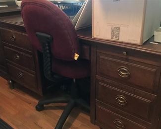 large desk & desk chairs