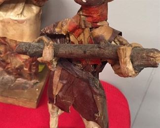 Folk Art Paper Mache Village Farmers