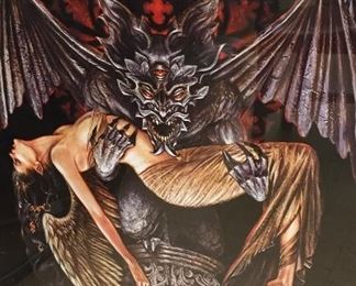 Assorted Poster Prints Some Framed Gargoyles, Heavy Metal