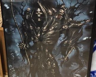 Assorted Poster Prints Some Framed Gargoyles, Heavy Metal