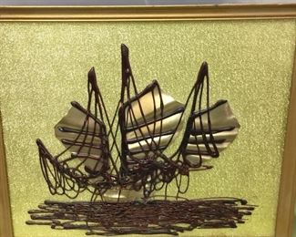 Sailing Sampan Metal Art