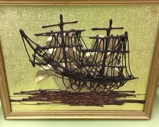 Sailing Sampan Metal Art