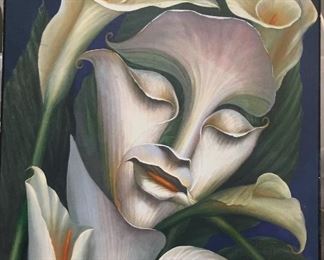 Painting Print Flora Alcatraz Octavio Ocampo Calla Lilly 