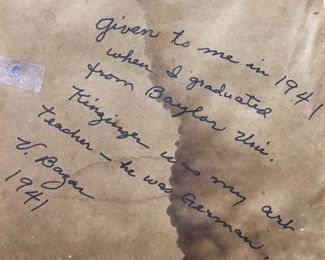 Modernist Artist Abstract Litho by Edmund Kinzinger Texas Artist Signed 1941 Mexican Woman 9/24