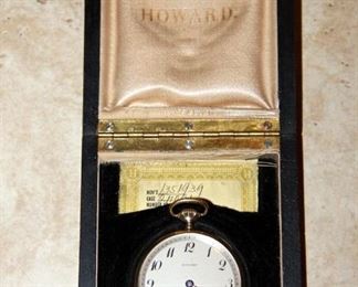 14K Howard Pocketwatch with Original Case & Papers