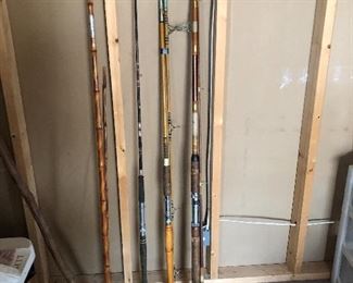 Vintage fishing poles