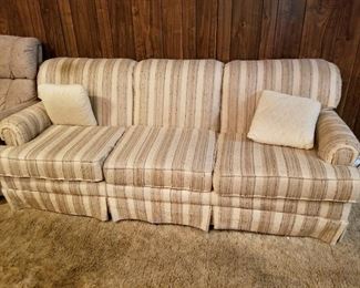 #46	Hickory Hill Striped Couch As Is  85.5"	 $60.00 
