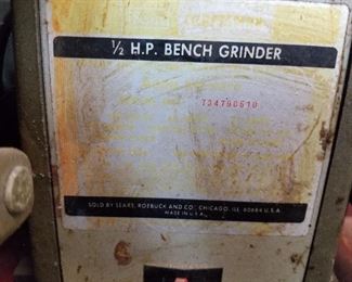#65	sears half horse bench grinder with grinding jig w/stand	 $60.00 
