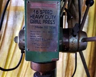 #70	Central machinery 16 speed drill press 	 $200.00 
