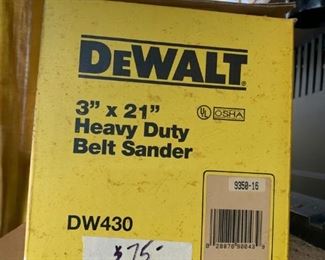 #86	Dewalt  belt sander 3x21 in 	 $75.00 
