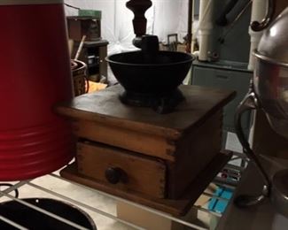 Antique coffee grinder.