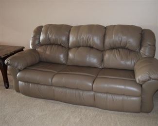 Leather Sleeper Sofa 93" W X 38" D X 31" T