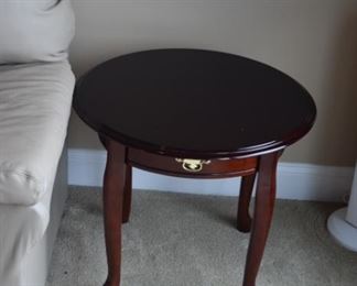 Cherry Oval Side Table 24" X 21" T. Pair of These