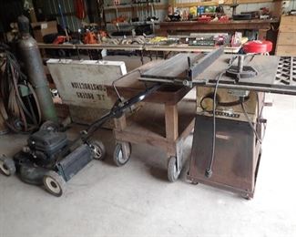 Craftsman Lawn Mower. Acetylene Torch/Tanks.Table Saw. 