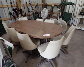 Table and Chairs. Fans. 