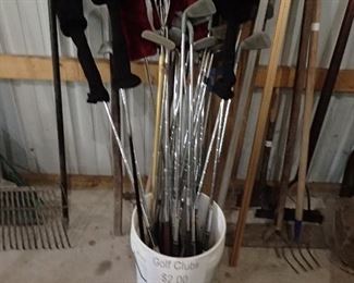 Golf Clubs. Lawn/Garden Tools. 
